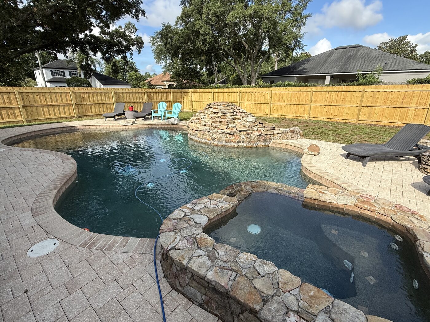 Crystal clear water in a Central Florida pool