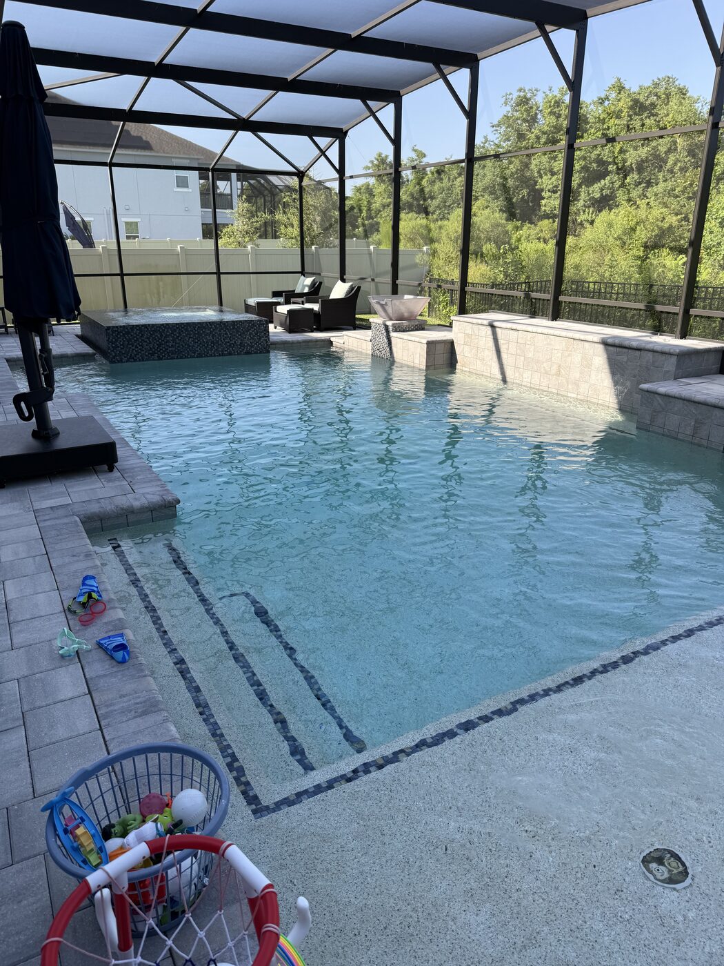Outdoor pool we service in Central Florida